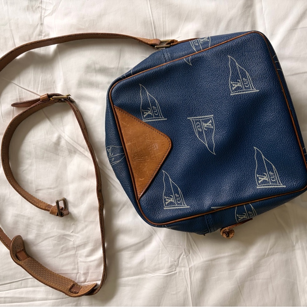 Louis Vuitton Blue and Brown Messenger Bag